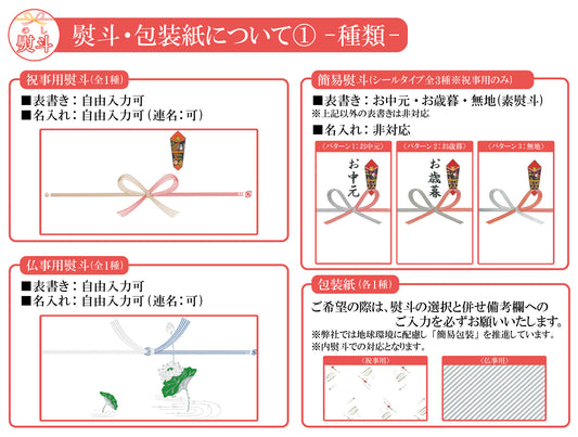 のし(※必ずページ内に記載の注意事項をご確認ください)